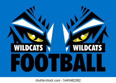 wildcats football team design with mascot eye black for school, college or league