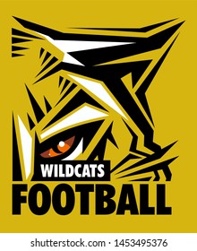 Wildcats Football Team Design With Mascot Eye Black For School, College Or League