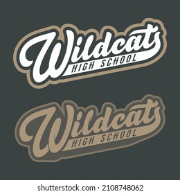 Wildcats  lettering. High school t-shirt design