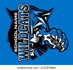 wildcats mascot design with claw for sports, college, school or league