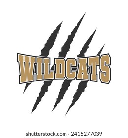 Wildcats sport mascot emblem animal scratch claw stripes spirit school team.