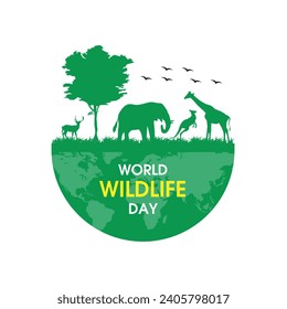 Wilde life day illustration vector design