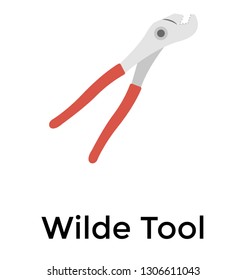 Wilde tool, pliers flat icon 