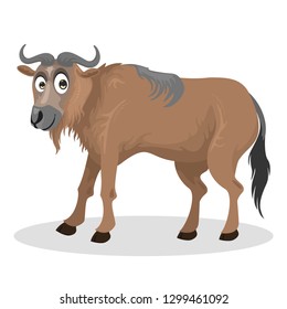 wildebeest cartoon vector illustration