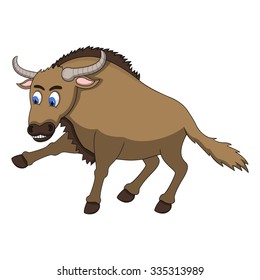 Wildebeest Cartoon Vector Illustration