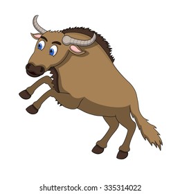 Wildebeest Cartoon Vector Illustration