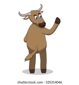 Wildebeest Cartoon Vector Illustration