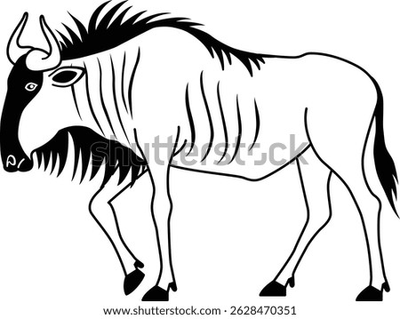 The wildebeest icon isolated on white background