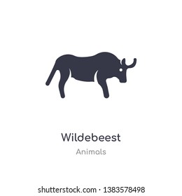wildebeest icon. isolated wildebeest icon vector illustration from animals collection. editable sing symbol can be use for web site and mobile app