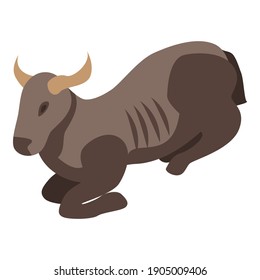 Wildebeest icon. Isometric of wildebeest vector icon for web design isolated on white background