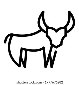 Wildebeest icon. Outline wildebeest vector icon for web design isolated on white background