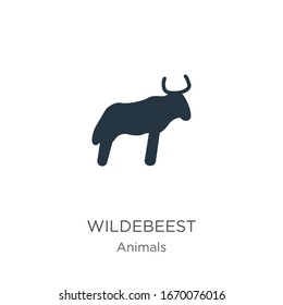 Wildebeest icon vector. Trendy flat wildebeest icon from animals collection isolated on white background. Vector illustration can be used for web and mobile graphic design, logo, eps10