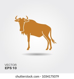 wildebeest logo sign vector illustration on gray background