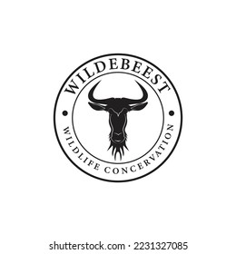wildebeest logo sign vector illustration on white background