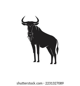 ilustración vectorial de signo de wildebeest en fondo blanco