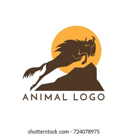 wildebeest logo sign vector illustration on white background