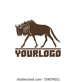 wildebeest logo sign vector illustration on white background