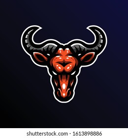 wildebeest mascot logo. goat esport gaming logo.
