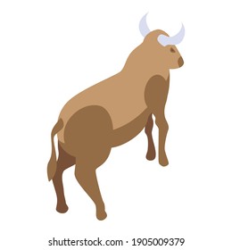 Wildebeest zoo icon. Isometric of wildebeest zoo vector icon for web design isolated on white background