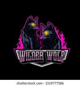 wilder wolf espor logo gaming template