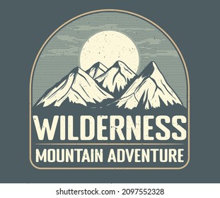 Wilderness adventure vector graphic print for apparel, sticker, batch, background, poster and others.