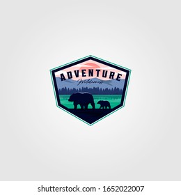 wilderness adventure vintage logo vector illustration design