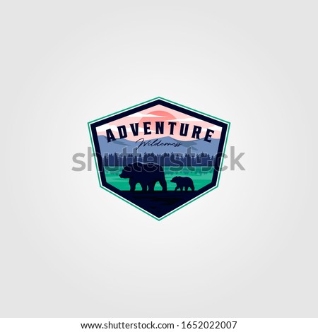 wilderness adventure vintage logo vector illustration design