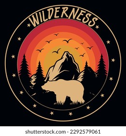 Wilderness adventures tshirt design vector design 