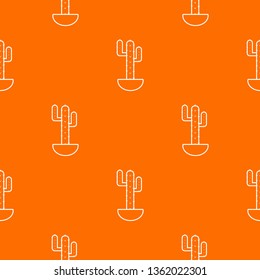 Wilderness cactus pattern vector orange for any web design best