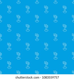 Wilderness cactus pattern vector seamless blue repeat for any use