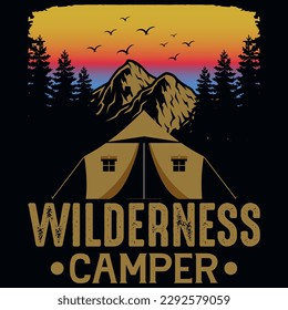Diseño de camisetas para gráficos de campistas silvestres 