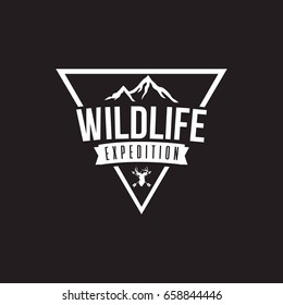 Wilderness Expedition Template Vector Design, Black Background