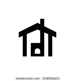 wilderness hut icon. Flat style design isolated on white background.