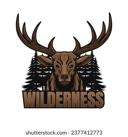logo de wilderness con mascota de venados