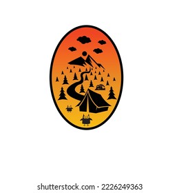 wilderness logo - Mountain vector illustration, outdoor adventure logo design