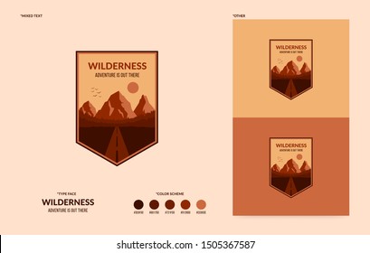 Wilderness Logo, Outdoor Adventure Badge, Hiking And Camping Concept