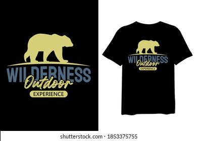 Wilderness outdoor experience, Mountain, and forest outdoor adventure, and vintage t-shirt design and typography lettering, print, vector, illustration design.