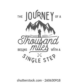 Wilderness quote typographic emblem