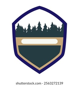 wilderness retro forest badge cartoon. adventure outdoors, hiking exploration, rustic classic wilderness retro forest badge sign. isolated symbol vector illustration