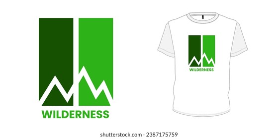 wilderness text typography stylish with mountain vector image graphic. t-shirt and apparel trendy design with apparel design text, typography, print, vector illustration.