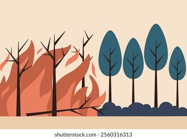 Wildfire concept vector design illustration