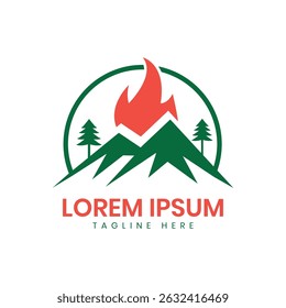 Wildfire creative forest fire logo design mountain tree fire sign modern minimal concept