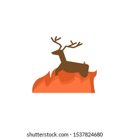 Wildfire, deer, fire icon. Simple line, outline vector of wildfires icons for ui and ux, website or mobile application