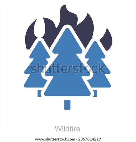 Wildfire and disaster icon concept