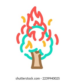 wildfire fire color icon vector. wildfire fire sign. isolated symbol illustration