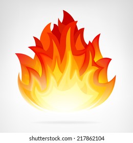 wildfire flame isolated vector element illustration