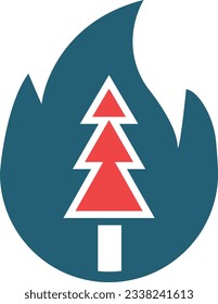 Wildfire Glyph Two Color Icon For Personal And Commercial Use.
