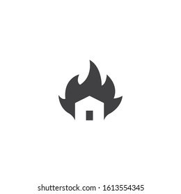 Wildfire house. Vector logo icon template