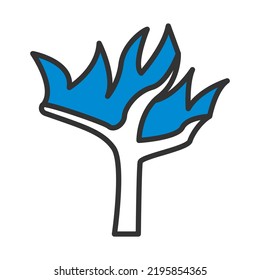 Wildfire Icon. Editable Bold Outline With Color Fill Design. Vector Illustration.