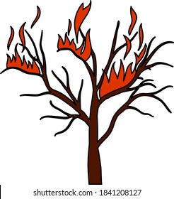 Wildfire Icon. Editable Outline With Color Fill Design. Vector Illustration.